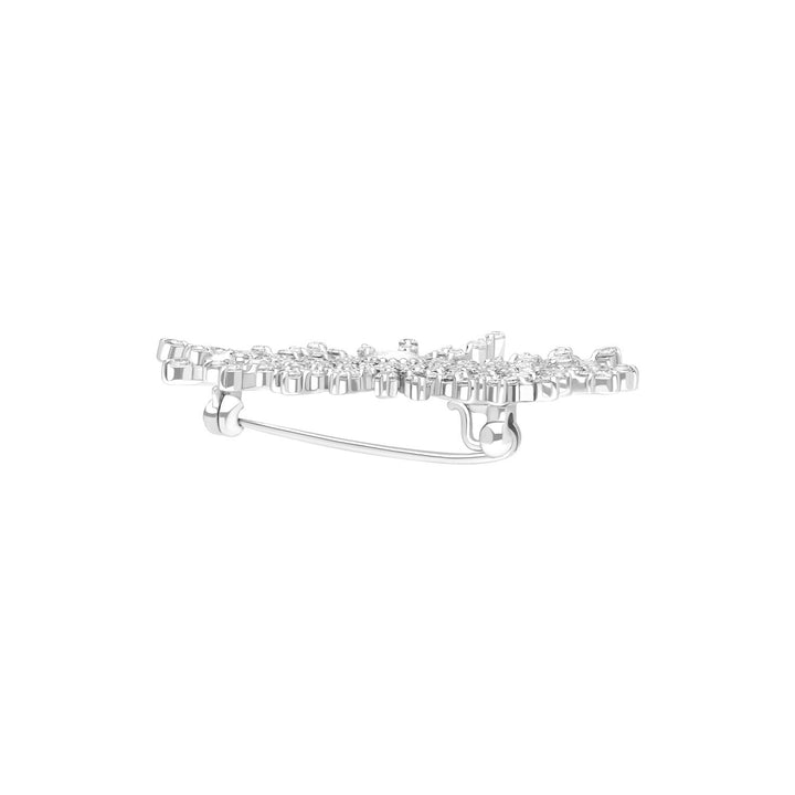 Classic: Silver Rhodium Starburst CZ Brooch