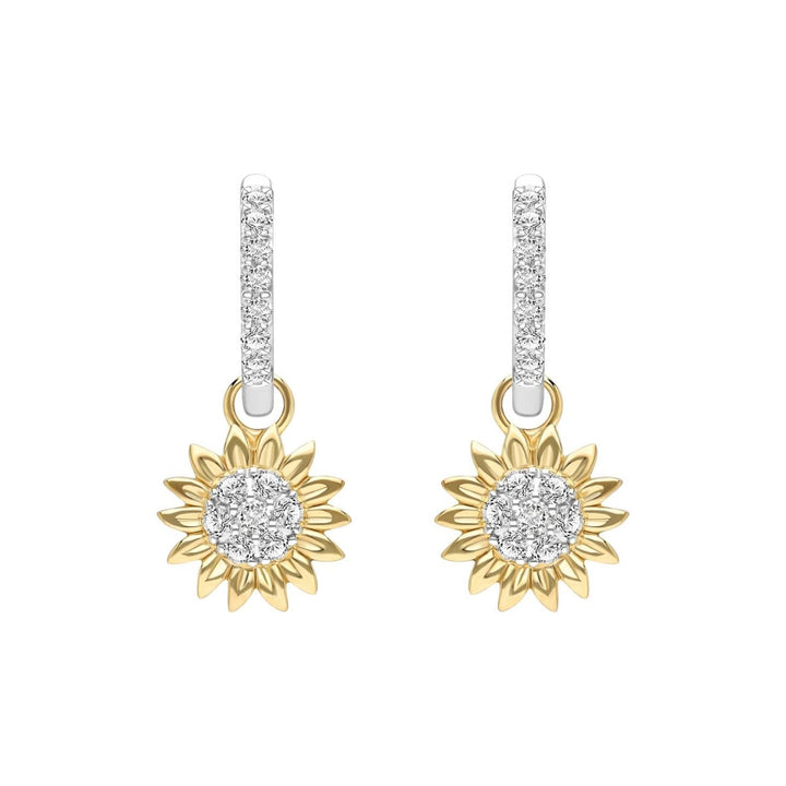 221E0608-01-silver-gold-plated-CZ-sunflower-hoop-earrings
