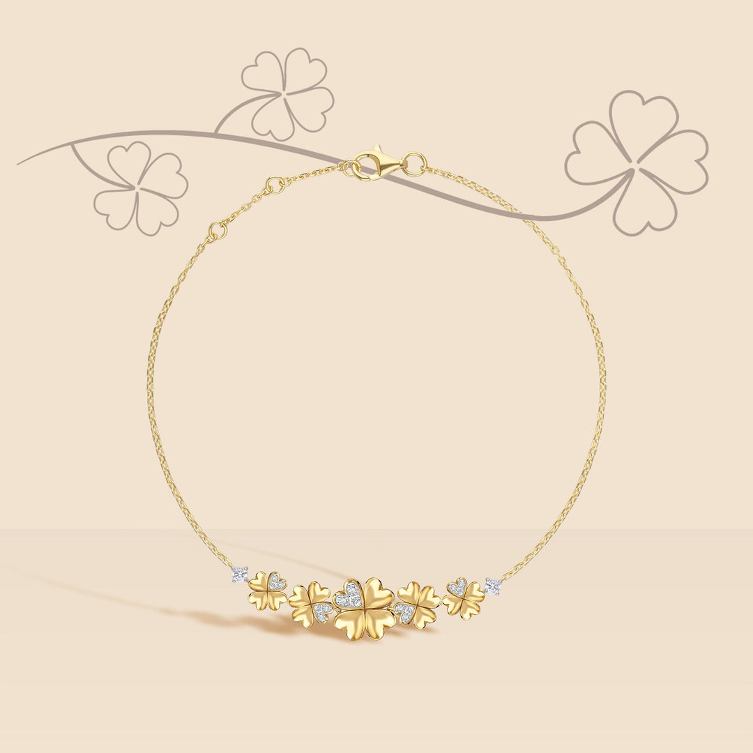 221L0315-01_Lucky-clover-silver-gold-plated-with-cz-clover-5-motifs-chain-bracelet