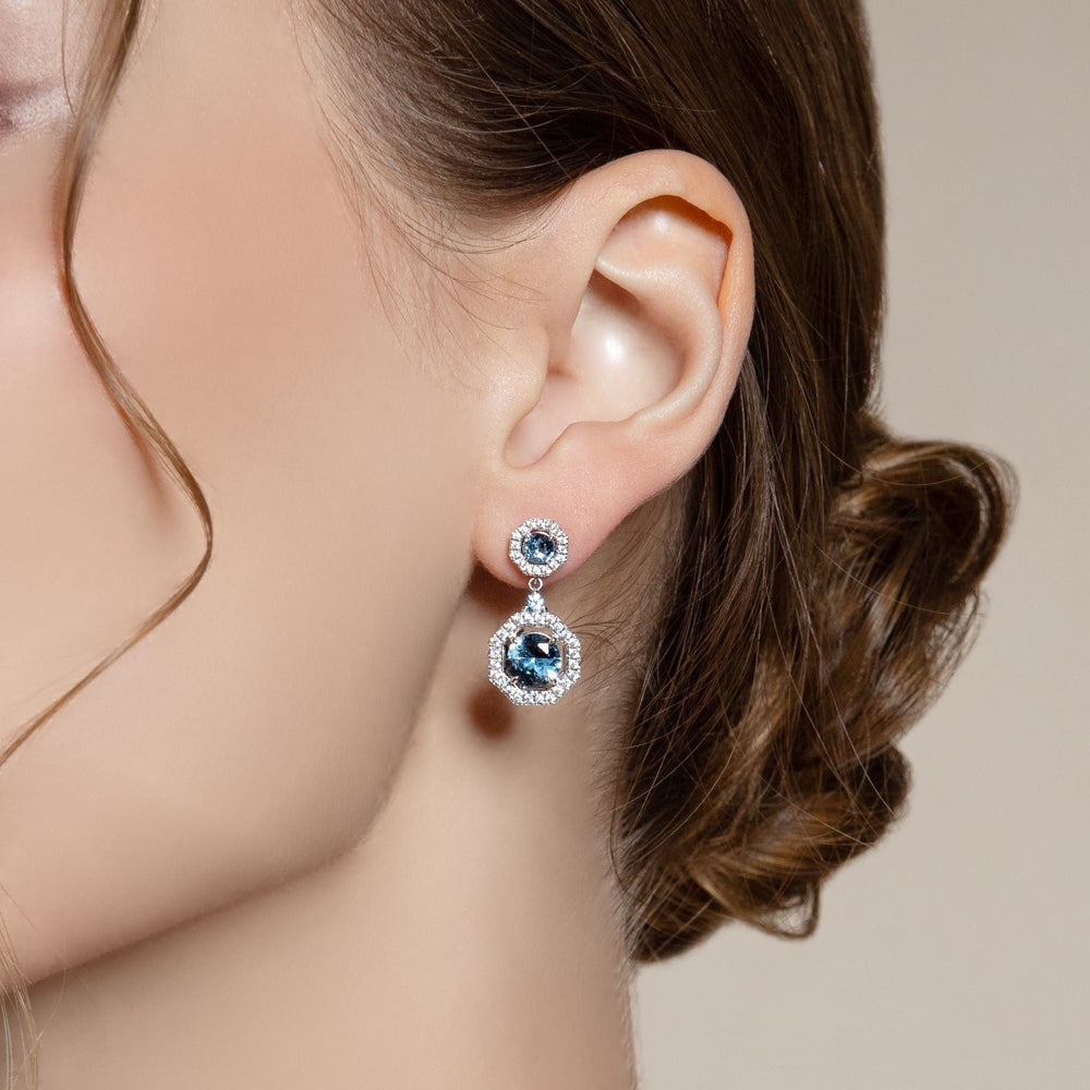 225E0284-01-Decorum-Silver-Rhodium-Plated-Synthetic-Aquamarine-Halo-Dangle-Earrings