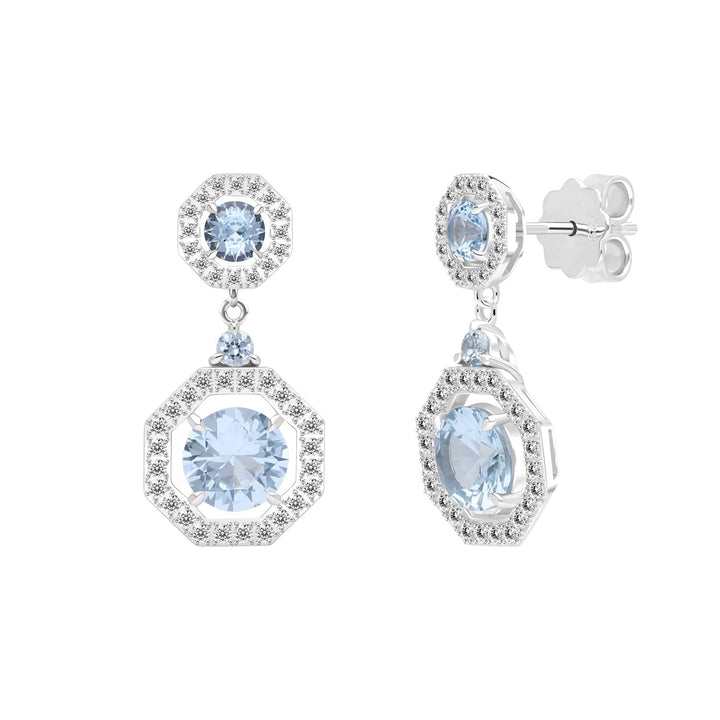 225E0284-01-Decorum-Silver-Rhodium-Plated-Synthetic-Aquamarine-Halo-Dangle-Earrings