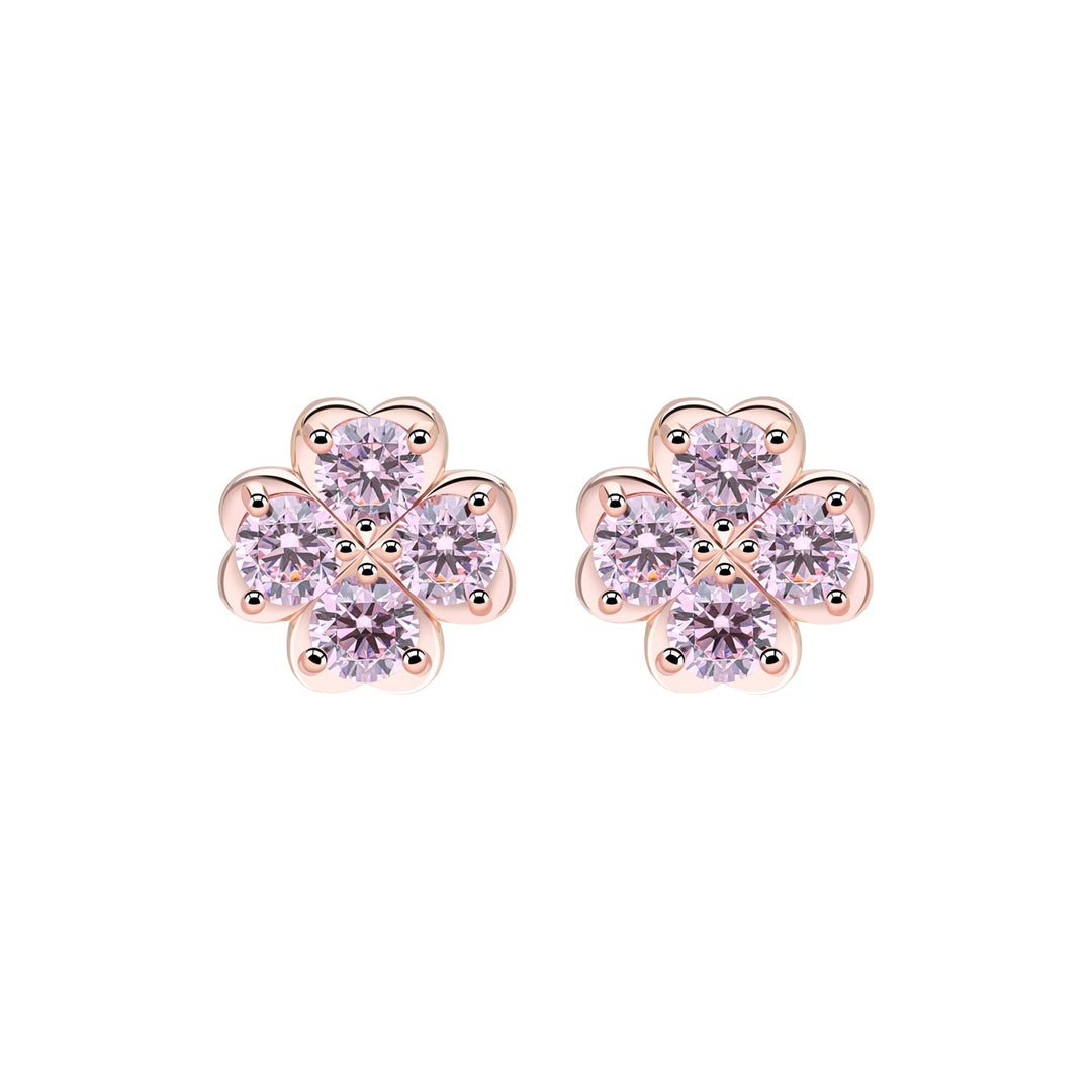 225E0300-01-Rose-Gold-Plated-with-Pink-CZ-Stud-Earrings