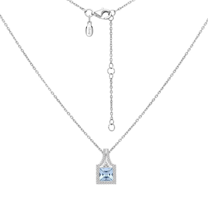 225N0185-01-Decorum-Silver-Rhodium-Plated-Synthetic-Aquamarine-Princess-Cut-Pendant-Necklace