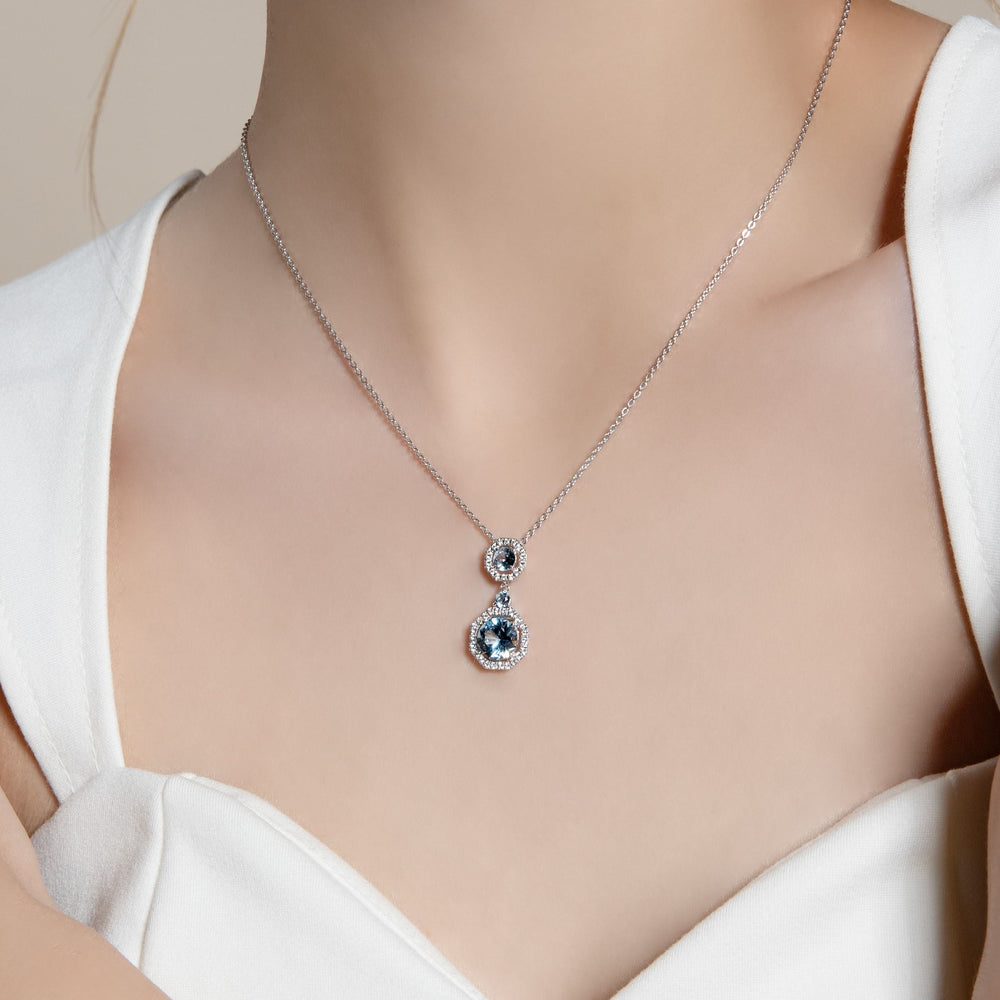 225N0187-01-Decorum-Silver-Rhodium-Plated-Synthetic-Aquamarine-Halo-Pendant-Necklace