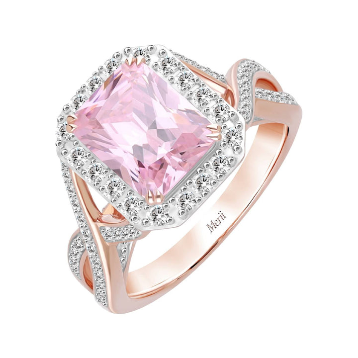 225R0162-01-Decorum-Rose-Gold-Plated-Silver-Radiant-Cut-Pink-Cubic-Zirconia-CZ-Halo-Ring