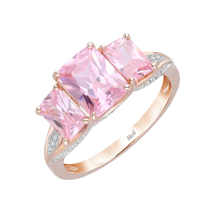225R0165-01-Decorum-Rose-Gold-Plated-Silver-Radiant-Cut-Pink-Cubic-Zirconia-Ring-with-CZ-Accents