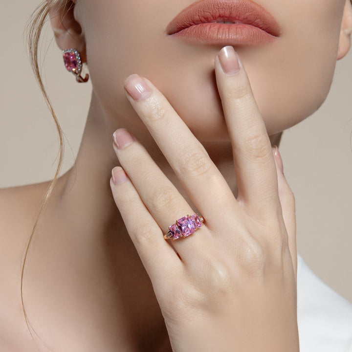 225R0165-01-Decorum-Rose-Gold-Plated-Silver-Radiant-Cut-Pink-Cubic-Zirconia-Ring-with-CZ-Accents