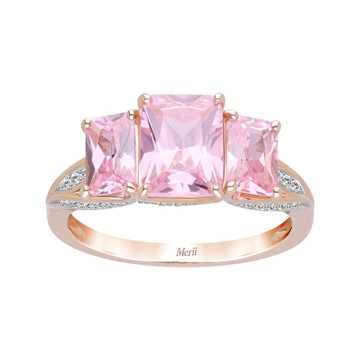 225R0165-01-Decorum-Rose-Gold-Plated-Silver-Radiant-Cut-Pink-Cubic-Zirconia-Ring-with-CZ-Accents