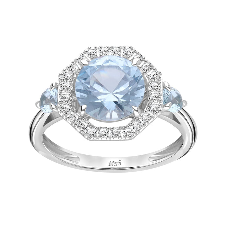 225R0166-01-Decorum-Silver-Rhodium-Plated-Aquamarine-Synthetic-Halo-Ring