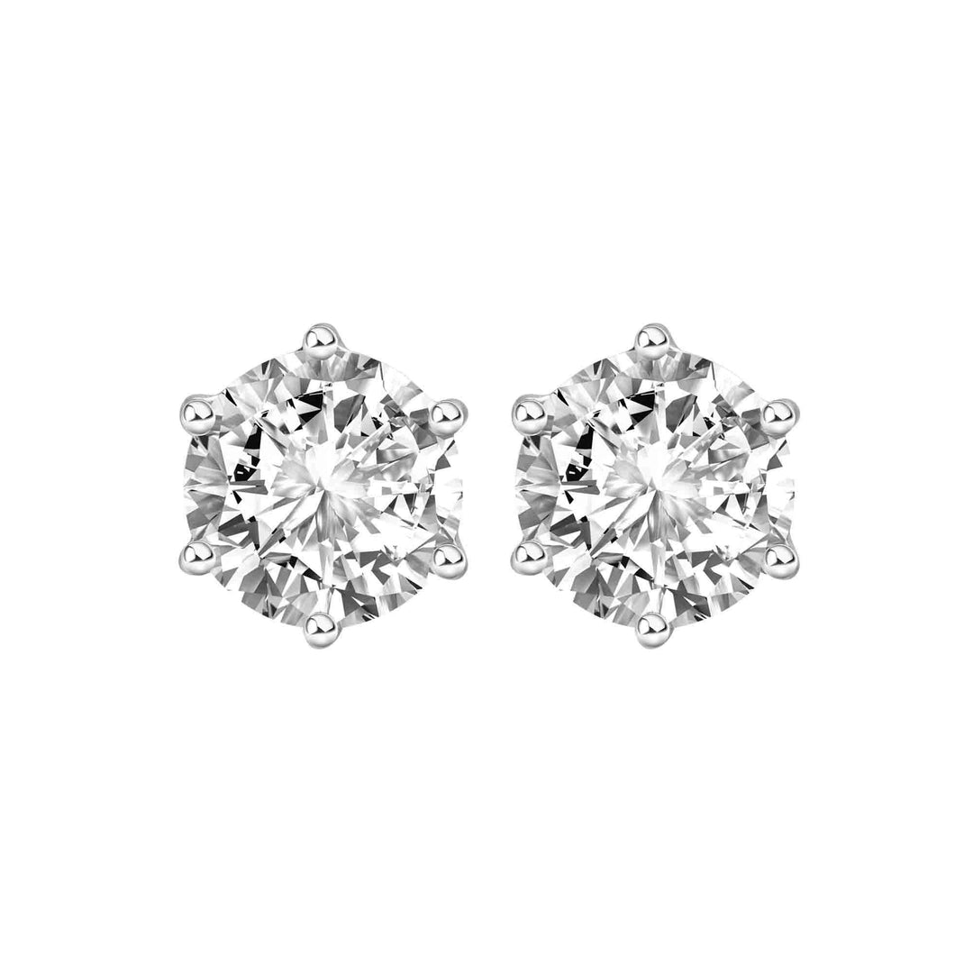 221E0011-01_Merii_100_Cut__Classic_Stud_Earrings_Round_shape_Sterling_Silver_0.25_ct._(4_mm.)