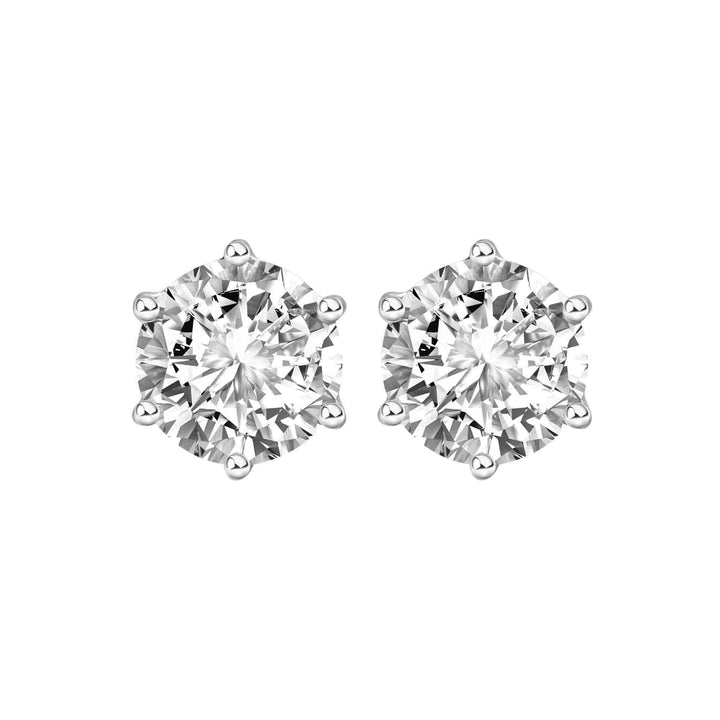221E0011-01_Merii_100_Cut__Classic_Stud_Earrings_Round_shape_Sterling_Silver_0.25_ct._(4_mm.)