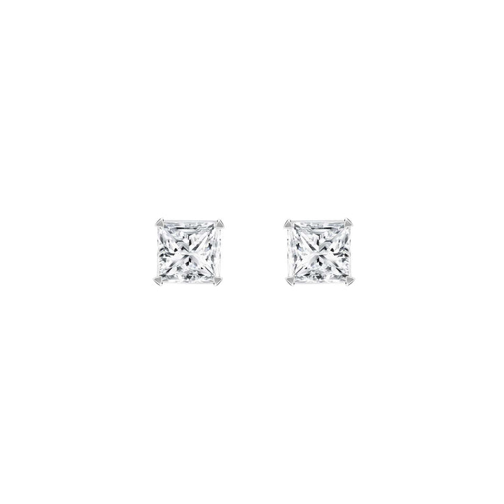 221E0036-01_Silver_princess_cut_CZ_solitaire_stud_earrings