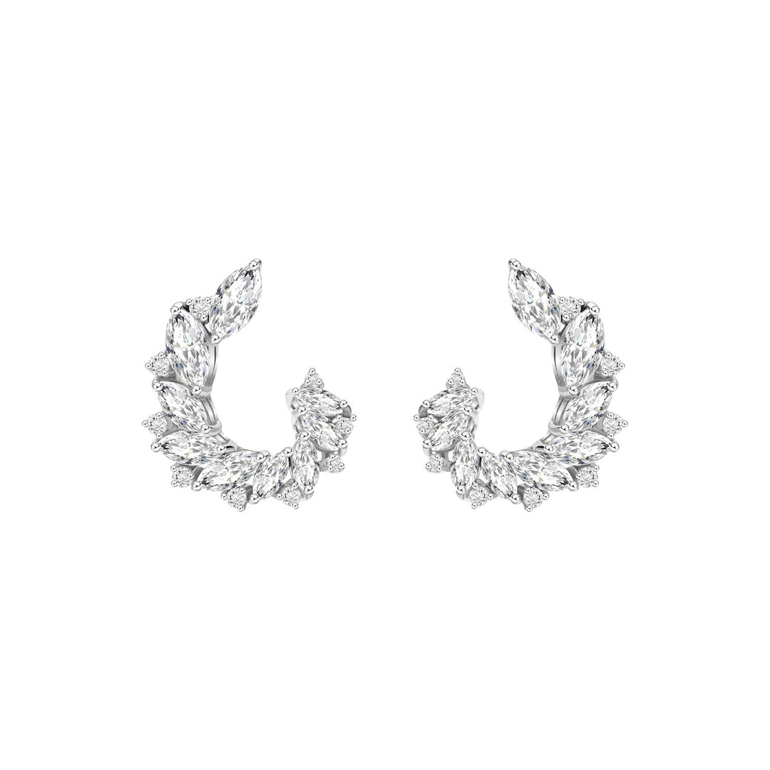 221E0203_01_Laureate_Silver_cz_fancy_shape_leaf_bridal_cluster_stud_earrings