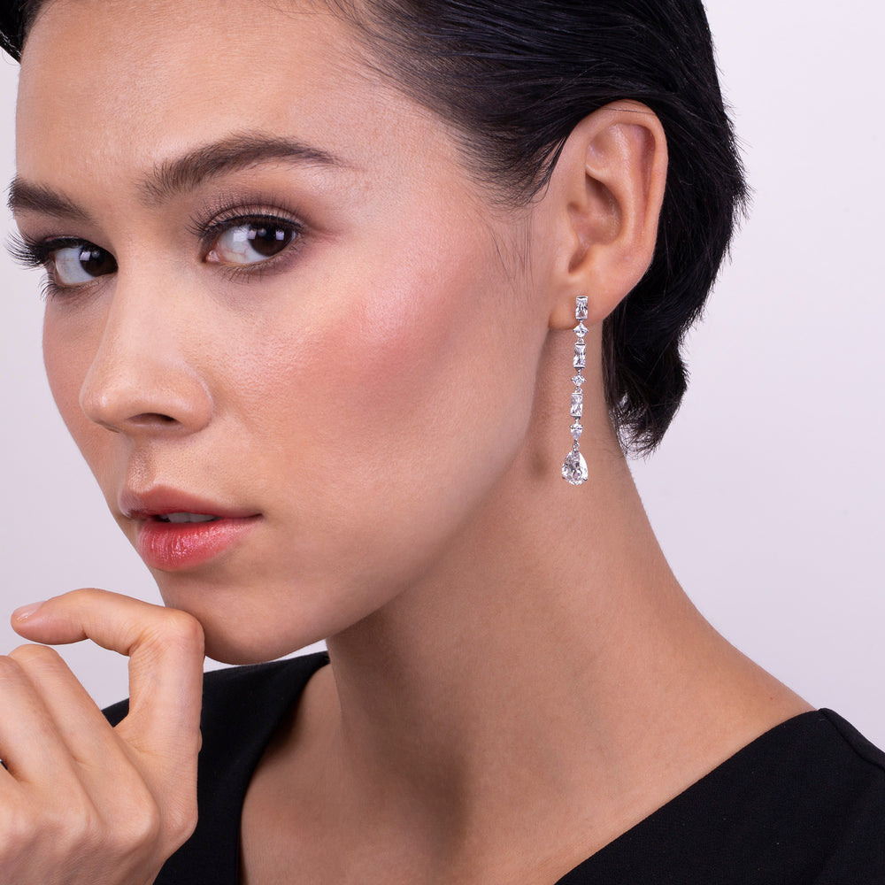 221E0331-01_Merii_Decorum__Art_Deco_Style_Cubic_Zirconia_Long_Chandelier_Earrings_Sterling_silver_and_Rhodium_Plated