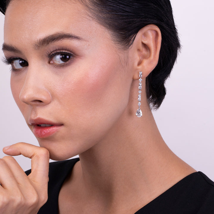 221E0331-01_Merii_Decorum__Art_Deco_Style_Cubic_Zirconia_Long_Chandelier_Earrings_Sterling_silver_and_Rhodium_Plated