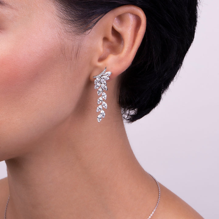 221E0342_01_Laureate_Silver_cz_marquise_shape_leaf_cluster_longer_earrings