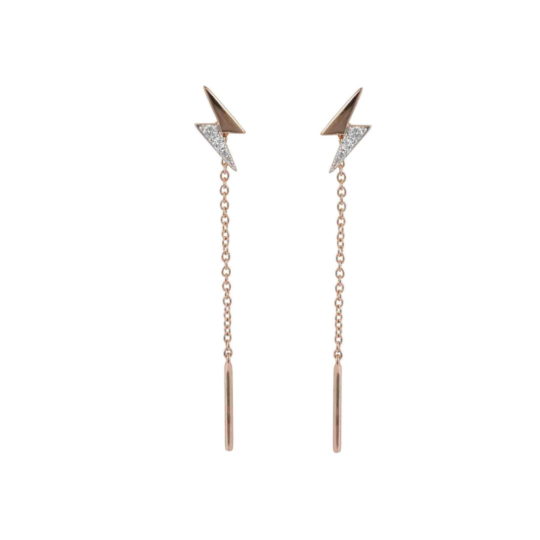 221E0409-01_Memento_Rose_gold_plated_sterling_silver_925_lightning_bolt_chain_earrings
