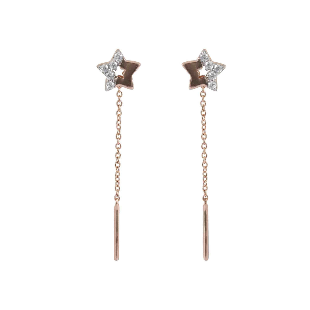 221E0411-01_Memento_Rose_gold_plated_sterling_silver_925_star_chain_earrings