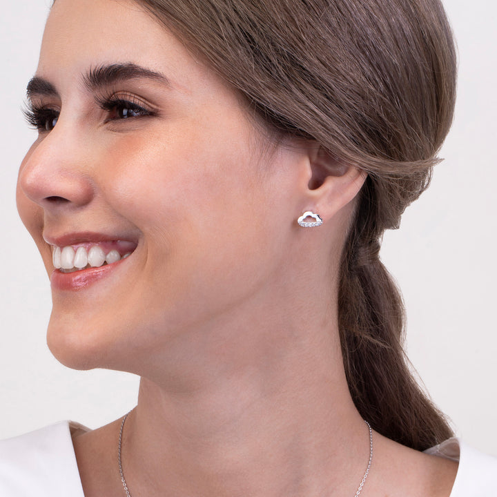 221E0433-01_Memento_Cloud_stud_earrings_cubic_zirconia_Sterling_silver_and_Rhodaim_Plated