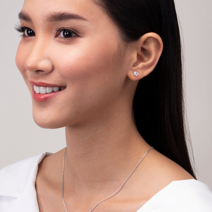 221E0446-01_Forget_me_not__flower_Sparkly_stud_earrings_minimal_Sterling_silver_and_Rhodium_Plated