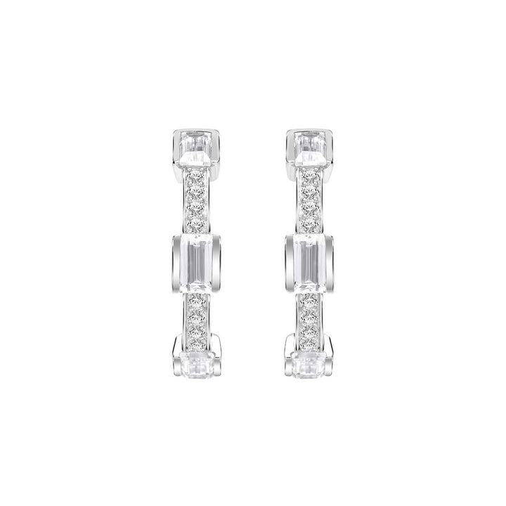 221E0452-01_Quadri_925_Sterling_silver_baguette_channel_and_prong_set_half_hoops_cubic_zirconia_stud_earrings,_21.26_mm.