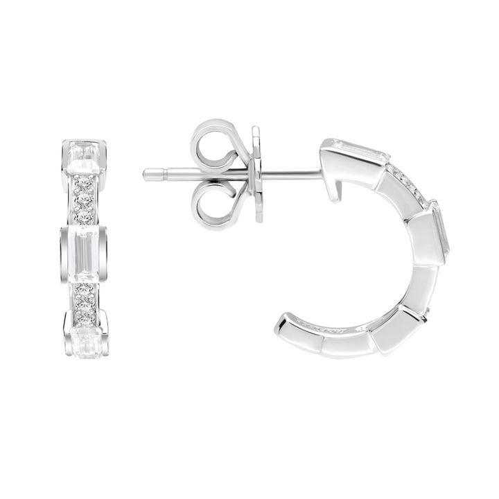 221E0453-01_Quadri_925_Sterling_silver_baguette_channel_and_prong_set_half_hoops_cubic_zirconia_stud_earrings,_15.35_mm.