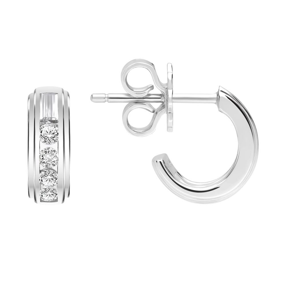 221E0454-01_Quadri_925_Sterling_silver_round_and_baguette_channel_set_half_hoops_cubic_zirconia_stud_earrings,_11.52_mm.