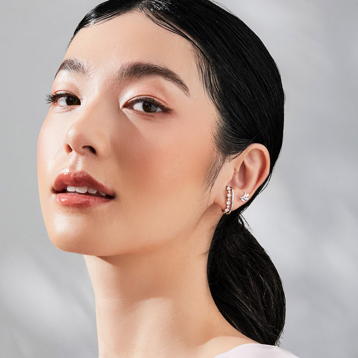 221E0501-01-221E0513-01-Silver-CZ-meteor-cuff-stud-earrings