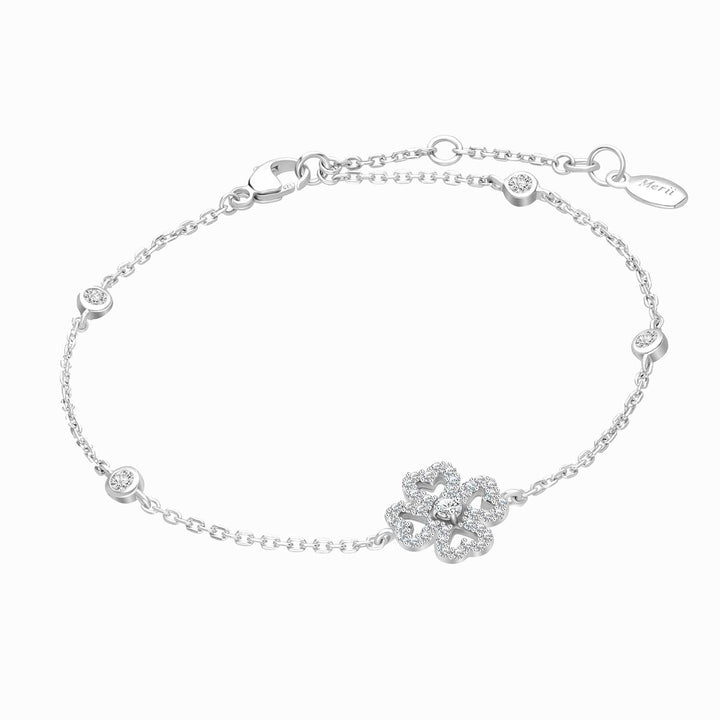 221L0225-01_Silver_CZ__leaf_clover_bracelet