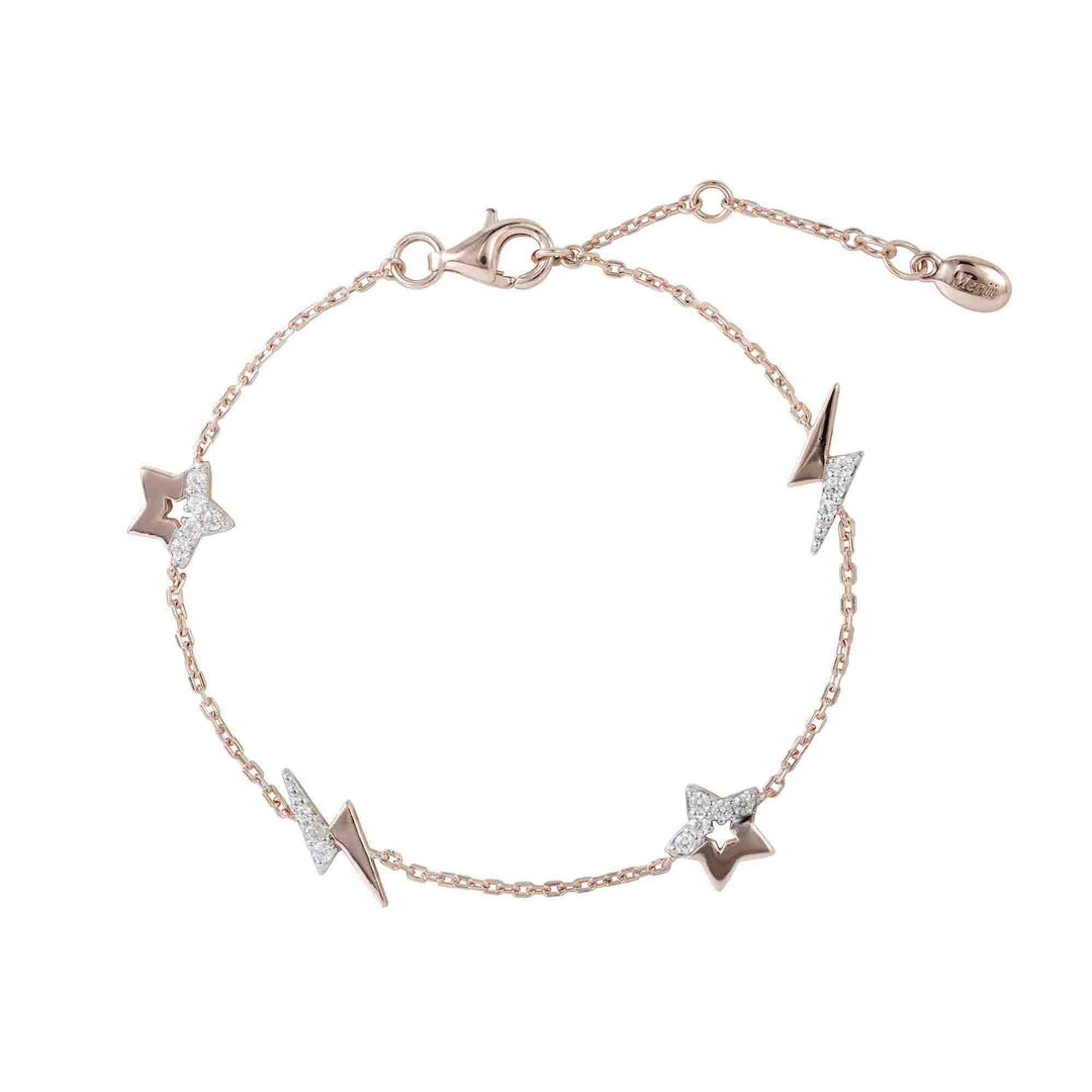 221L0268-01_Memento_Rose_gold_plated_sterling_silver_925_lightning_bolt_and_star_bracelet