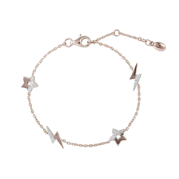 221L0268-01_Memento_Rose_gold_plated_sterling_silver_925_lightning_bolt_and_star_bracelet