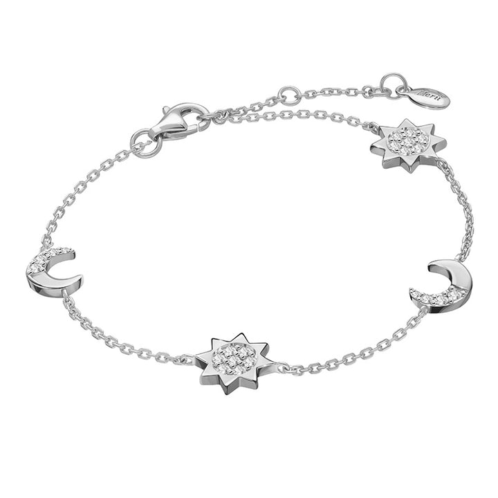 221L0279-01_Memento_Moon_&_sun_Bracelet_cubic_zirconia_Sterling_silver_and_Rhoduim_Plated