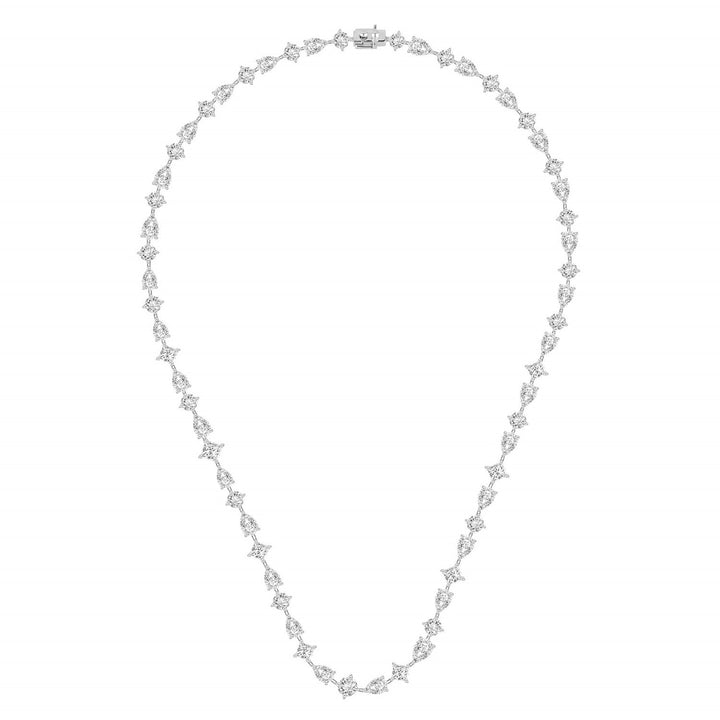 221N0225-01 Silver multi cut CZ starlight necklace