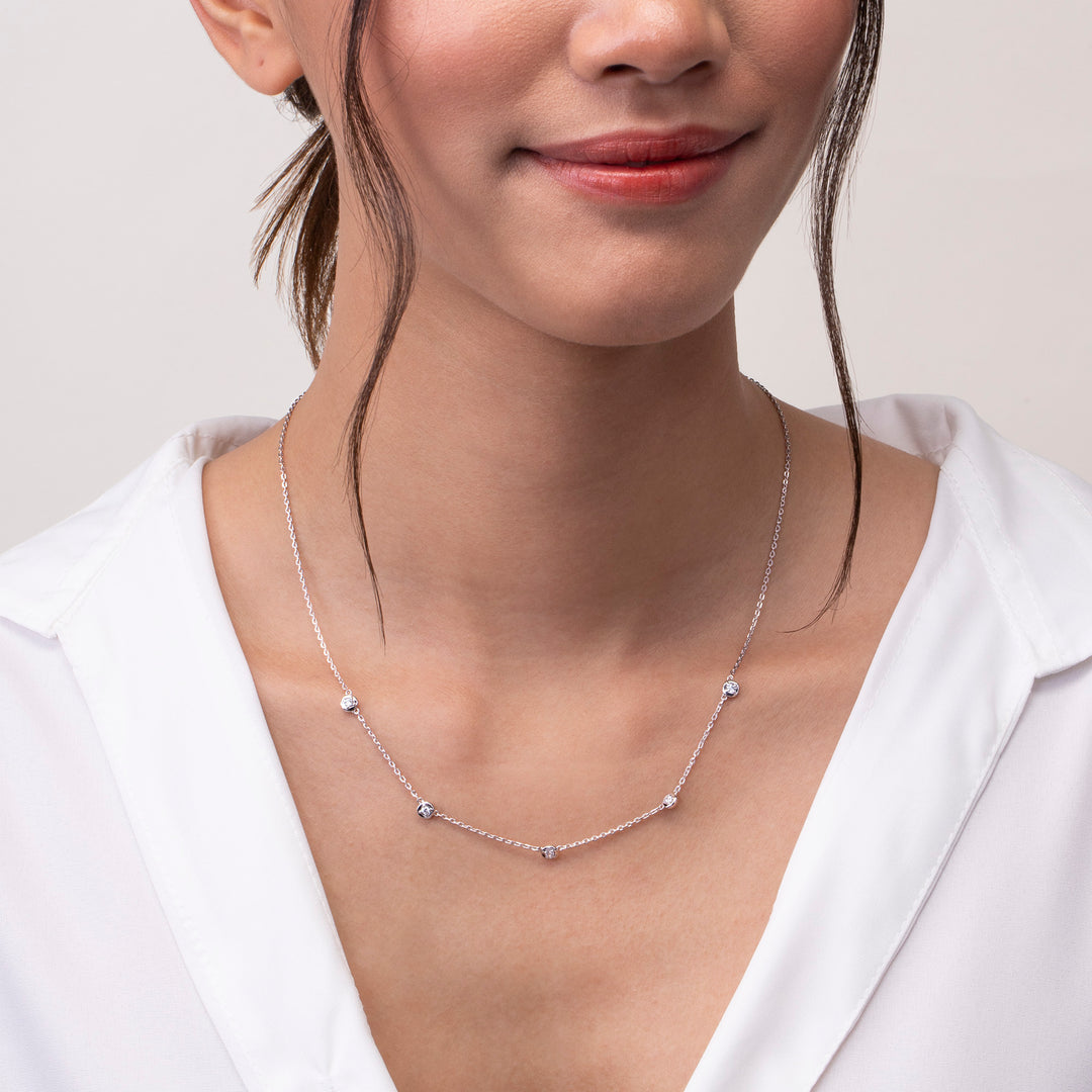 221N0320-01_Merii_LIBERTY__LIBERTY_Dots_Necklace_Sterling_silver_Rhoduim_Plated