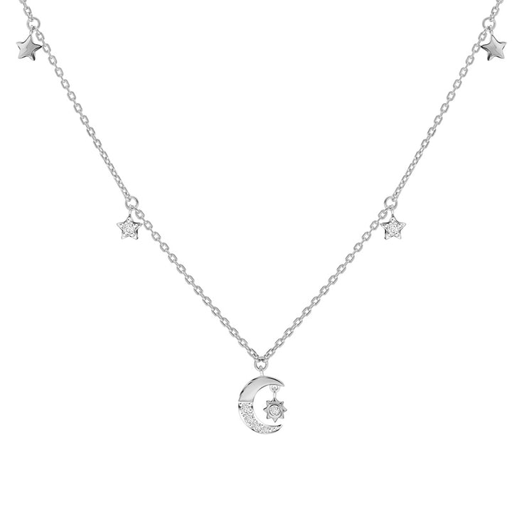 221N0332-01_Memento_Moon_&_star_Necklace_cubic_zirconia_Sterling_silver_and_Rhoduim_Plated