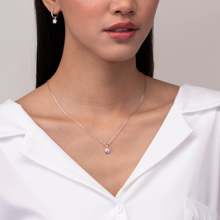 221N0336-01_Forget_me_not__flower_Sparkly_Necklace_Sterling_silver_and_Rhodium_Plated