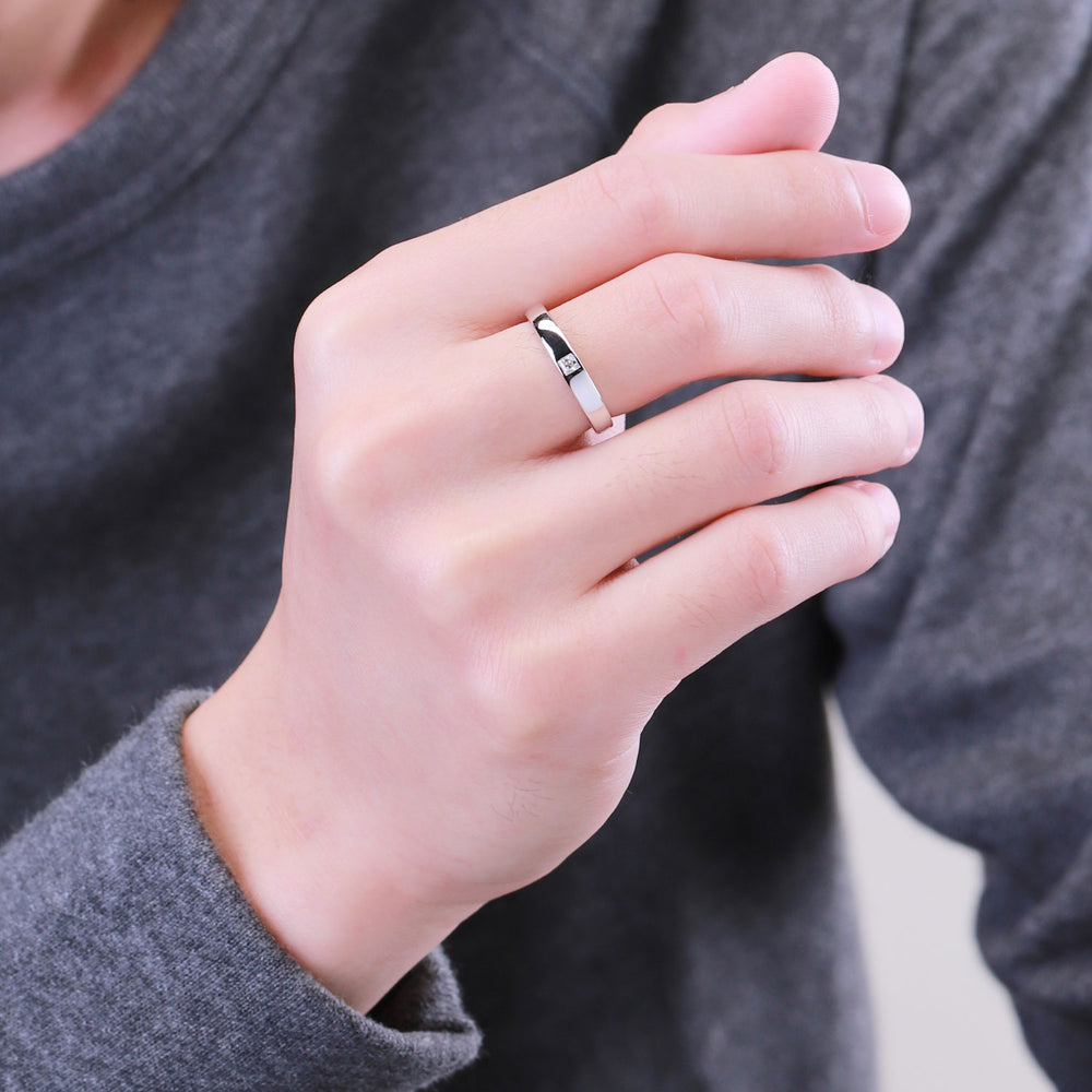 221R0161-01-6_Couple_Ring_925_Sterling_silver_cubic_zirconia_princenss_cut_ring_0.15_Ct.