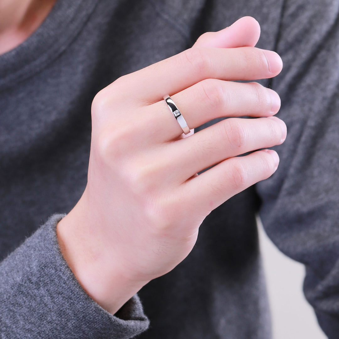 221R0161-01-6_Couple_Ring_925_Sterling_silver_cubic_zirconia_princenss_cut_ring_0.15_Ct.
