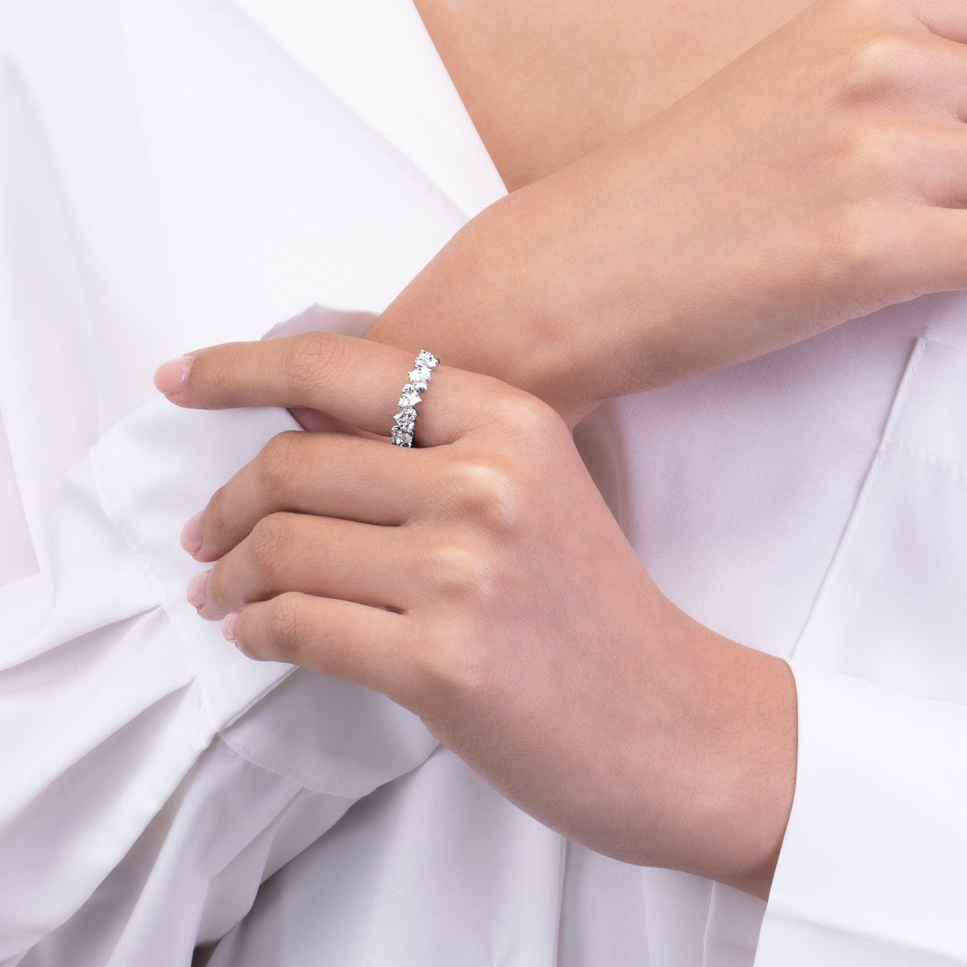 221R0438-01-5_To_have_and_to_hold__Ring_Cluster_fancy_shape_Sterling_silver_and_Rhodium_Plated