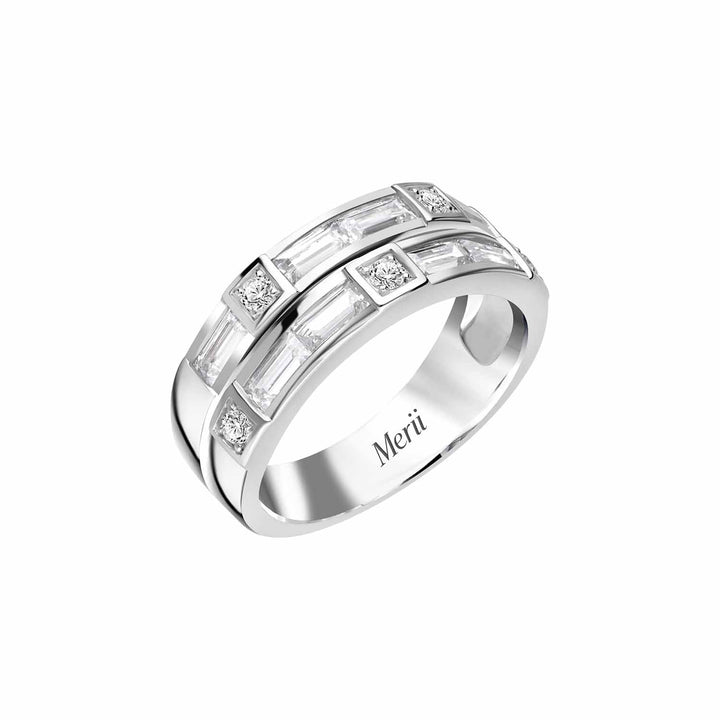 221R0495-01-6_Quadri_925_Sterling_silver_double_row_baguette_bezel_set_cubic_zirconia_ring