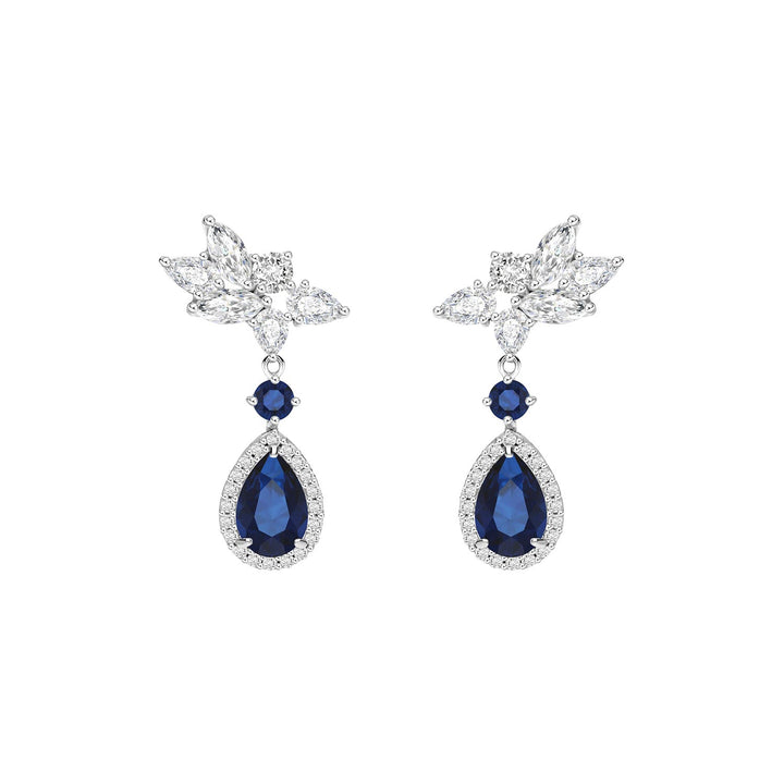 225E0174_02_Laureate_925_Sterling_silver_blue_&_white_cubic_zirconia_fancy_shape_cluster_drop_bridal_earrings
