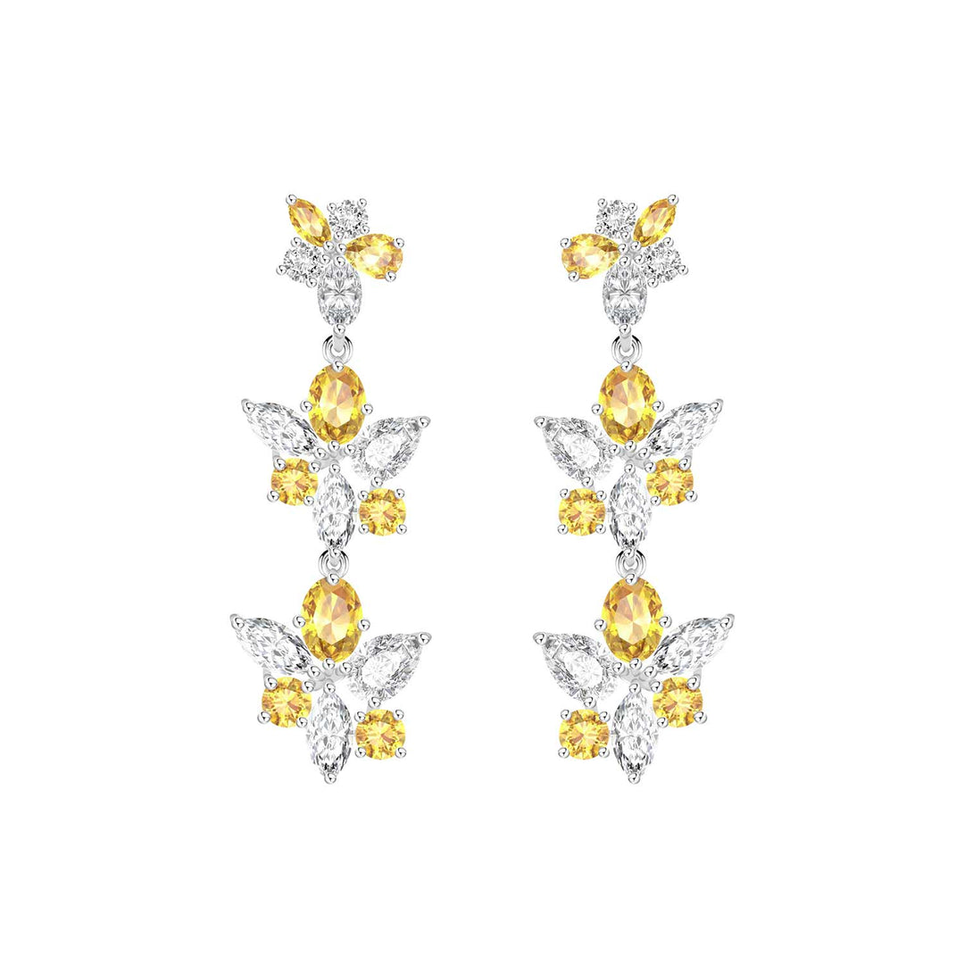 225E0211_01_Laureate_925_Sterling_silver_yellow_&_white_cubic_zirconia_multi_shape_cluster_drop_bridal_earrings