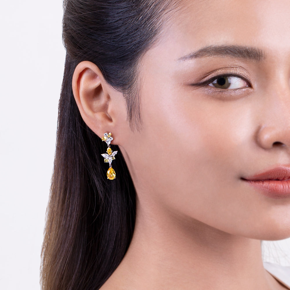 225E0212_01_Laureate_925_Sterling_silver_yellow_&_white_cubic_zirconia_multi_shape_cluster_drop_bridal_earrings