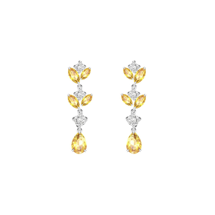 225E0225-01_Silver_Yellow_CZ_long_dangle_earring