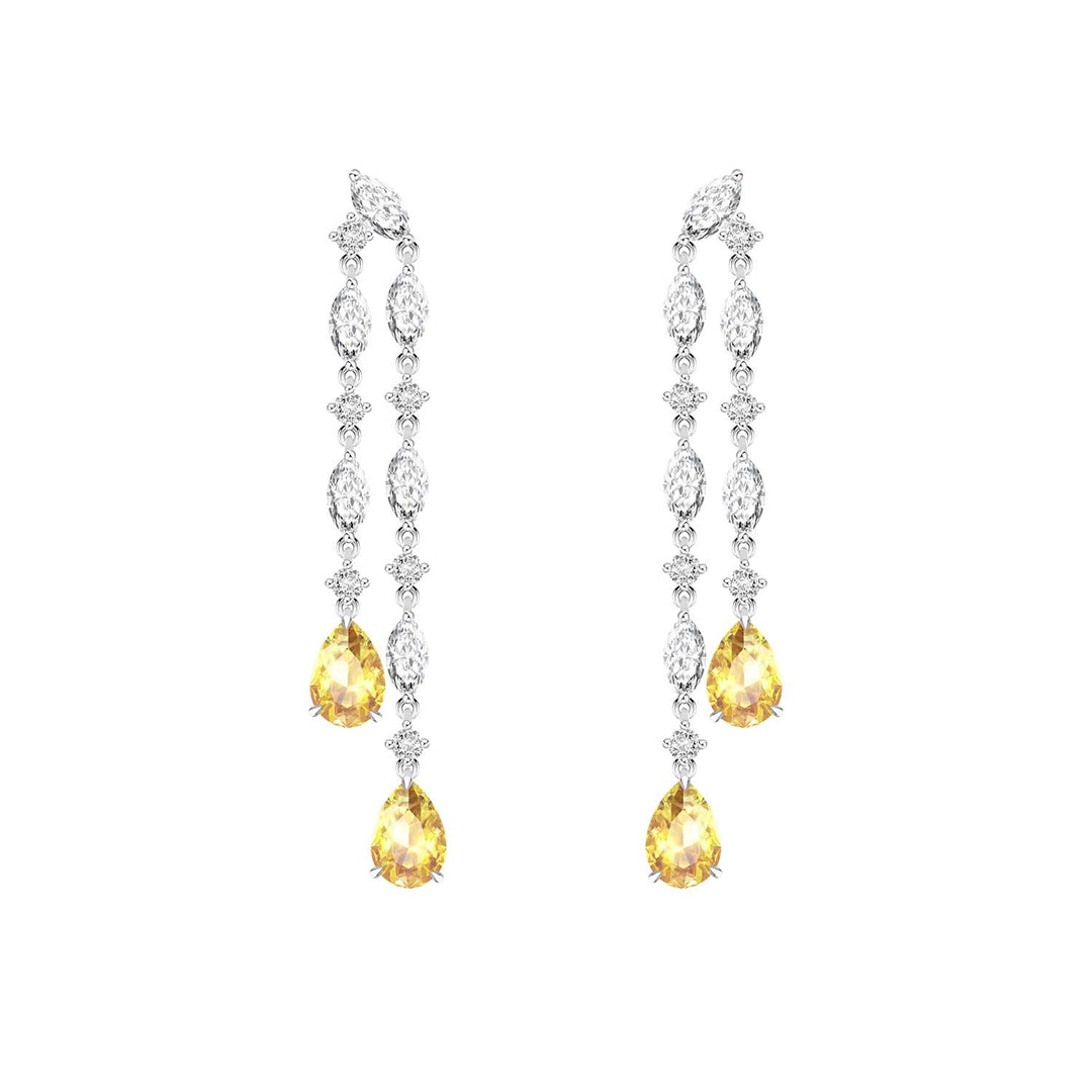 225E0230_01_Laureate_Silver_cz_pear_shape_yellow_&_white_hanging_earrings