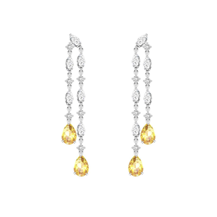 225E0230_01_Laureate_Silver_cz_pear_shape_yellow_&_white_hanging_earrings