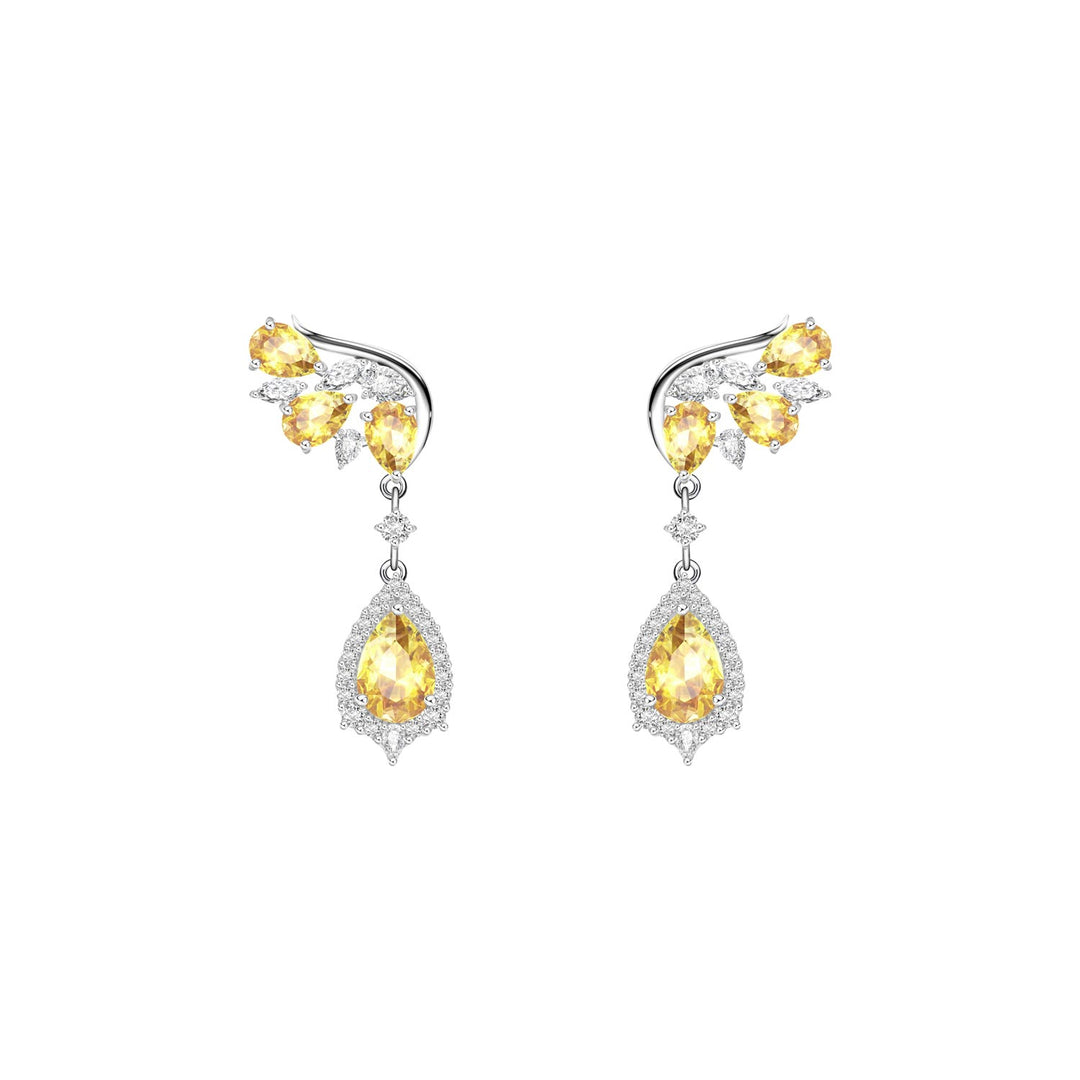 225E0243-01_Silver_Yellow_CZ_angle_wing_dangle_earrings