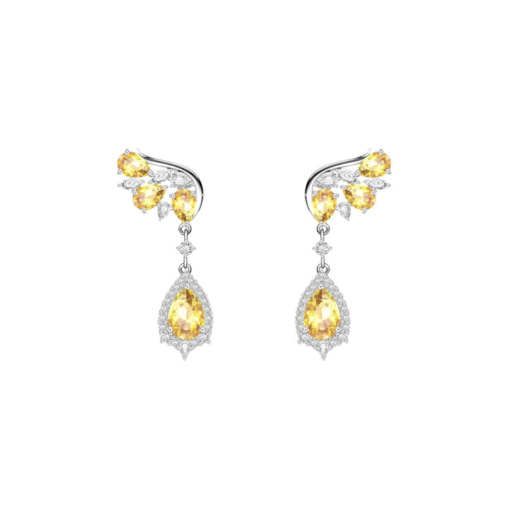 225E0243-01_Silver_Yellow_CZ_angle_wing_dangle_earrings