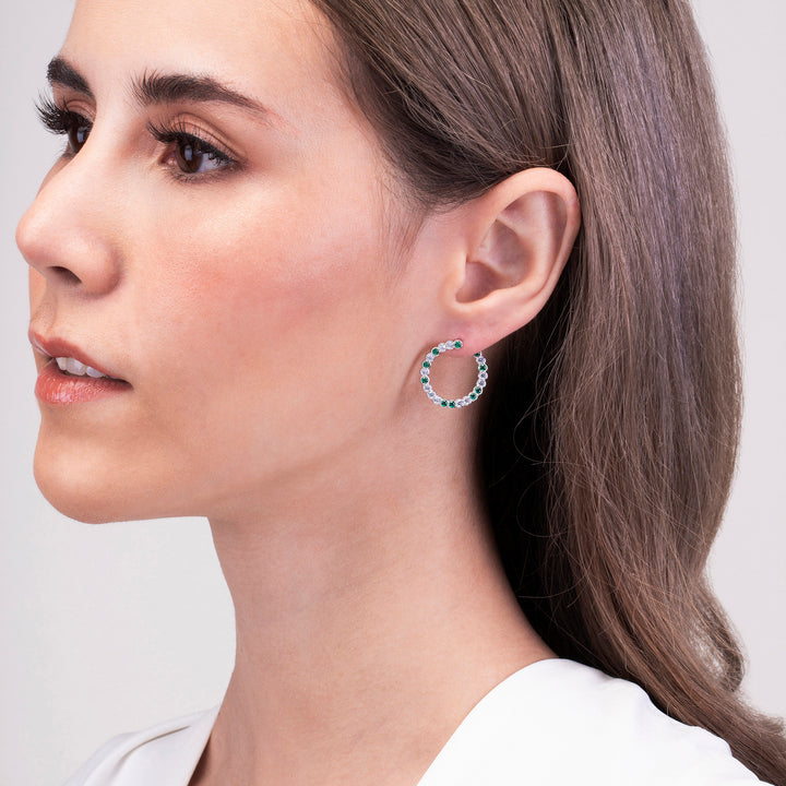 225E0257-04_Merii_Candy_Land__Cubic_Zirconia_Green_tone_earrings_Sterling_silver_and_Rhodium_Plated