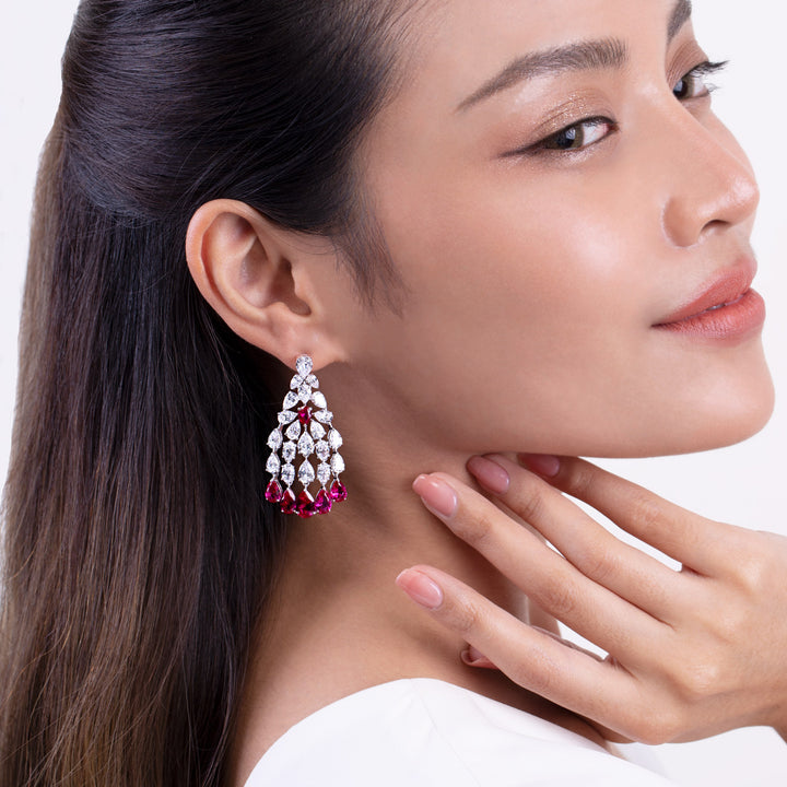 225E0274-01_Silver_with_synthetic_ruby_and_CZ_chandelier_earrings